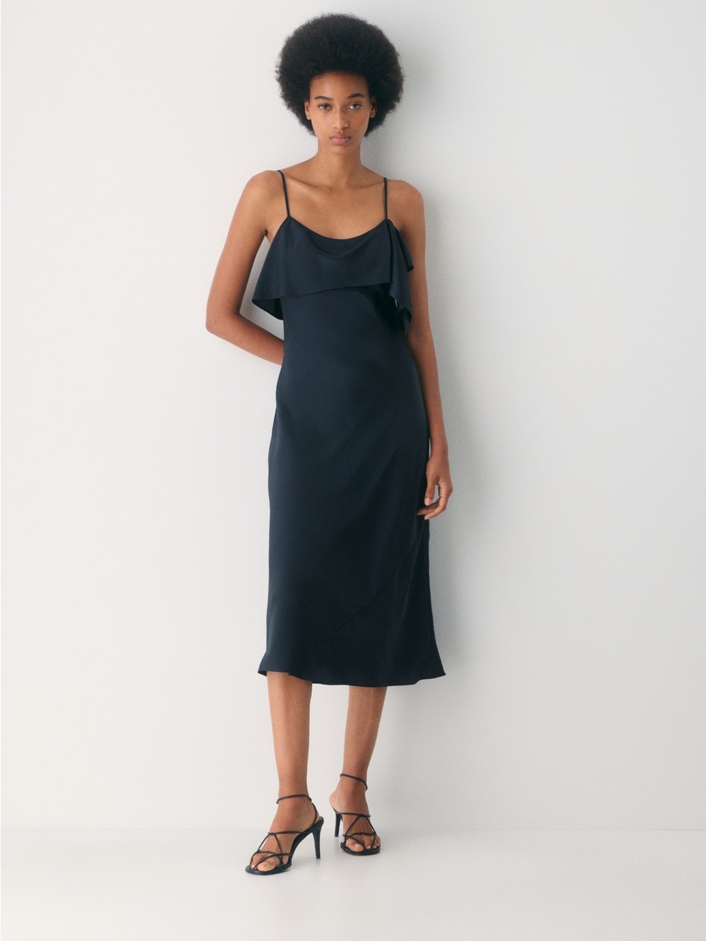 New Aritzia Wilfred Cannelle Satin Midi Dress